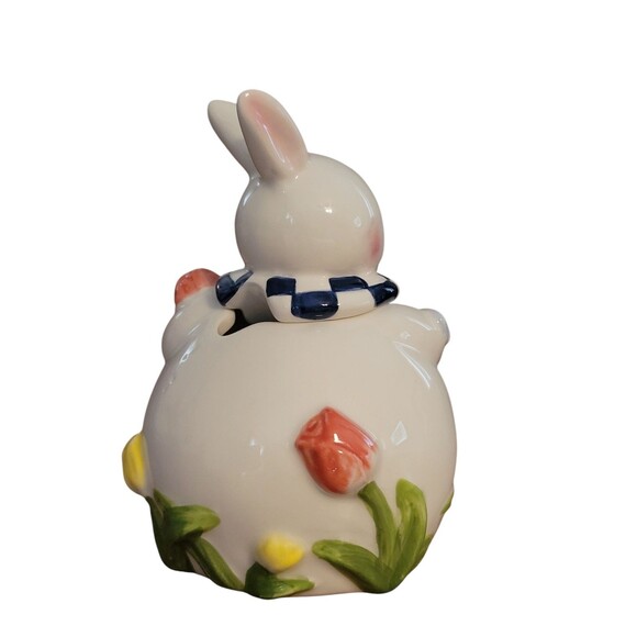 Mercuries 5 Pc Easter Bunny Tea Set Springtime Bunny Ceramic Tea Pot Sugar Cream - Picture 9 of 16